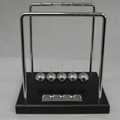 Jumbo Newtons Cradle with Black Wood Base and Silver Plate